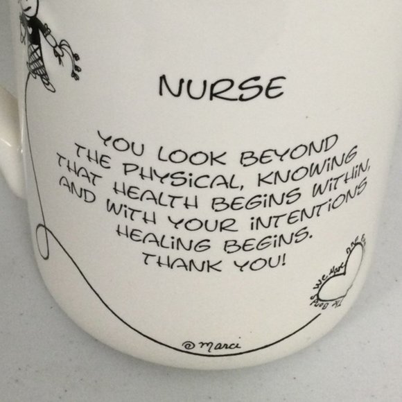 👛 (ANY 2/$20) MARCI Raised Embossed Nurse Motif, 16 Oz Mug - Picture 5 of 8